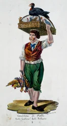 Händlerin von Hühnern, Italien