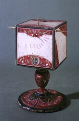 Kubische Sonnenuhr, zeigt die Zeit in alten italienischen, babylonischen und jüdischen Stundensystemen, Florentinisch, ca. 1560