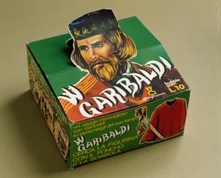 Derivate Produkte: Kaugummischachtel mit dem Abbild von Giuseppe Garibaldi