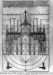 Entwurf für den Mailänder Dom, Illustration aus De Architectura von Vitruvius, Como, 1521