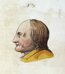 Figur Nummer 1, die das Gesicht eines Mannes darstellt in „Il Lavater portatile: o Sia compendio dell