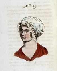 Abbildung Nummer 29, die das Gesicht einer Frau in „Il Lavater portatile: o Sia compendio dell