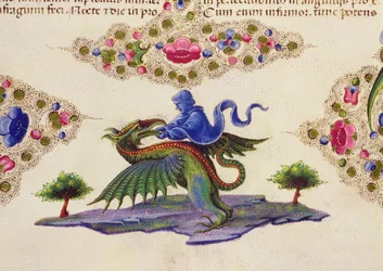Ein Genie und geflügeltes Monster, aus der Borso d