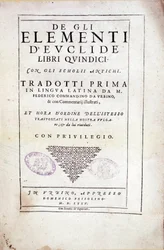 Frontispiz von Band XV „Elemente“ des griechischen Mathematikers Euklid (3. Jahrhundert v. Chr.)