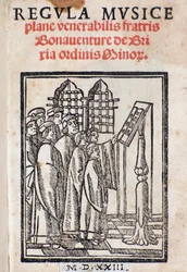 Frontispiz aus Regula musica von Bonaventura da Brescia (ca. 1452-ca. 1517)