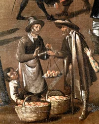 Obsthändler und kleiner Dieb (Detail)
