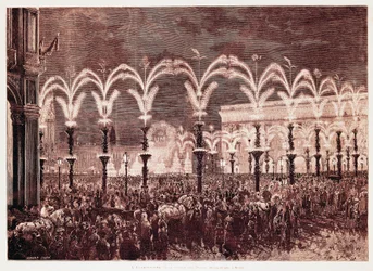 Gasbeleuchtung auf dem Domplatz in Mailand