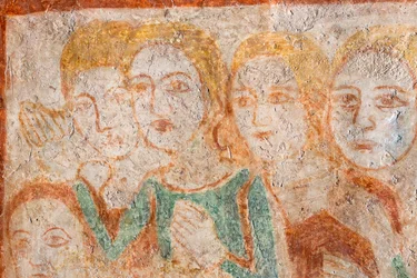 Gruppe von Gläubigen Fresko