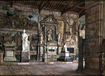 Innenansicht des Campo Santo in Pisa, ca. 1845