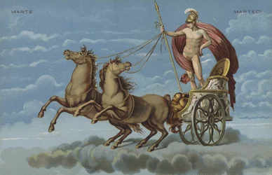 Mars in seinem Streitwagen