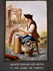 Neapolitanische Kleingewerbe: der Sorbetverkäufer - (Altes Gewerbe: der Eisverkäufer), 19. Jahrhundert - Neapel, Museo Nazionale di San Martino