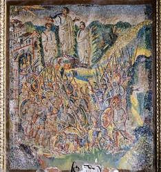 Tafel mit Mosaik, Mittelschiff, Basilika Santa Maria Maggiore, Rom, Italien, 5. Jahrhundert