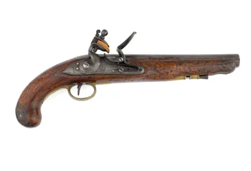 Steinschlosspistole Modell 1796 für schwere Dragoner, Variante mit Ladestockhülse und Schloss nach Ordnance-Modell, um 1800 (Pistole, Steinschloss, Modell 1796 für schwere Dragoner)