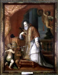 Pius V. (1504 - 1572). Anonymes Gemälde aus einer lombardischen Kirche