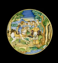 Teller mit Picus und Circe von L oder Lu.Ur.