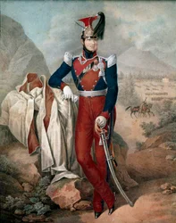 Porträt von Ferdinand II (Ferdinando Carlo) (1810-1859), König der Beiden Sizilien (Aquarell, 19. Jahrhundert)