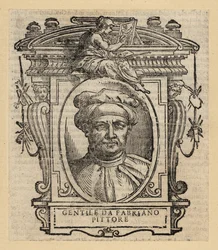 Porträt von Gentile da Fabriano, italienischer Maler, Internationaler Gotikstil, ca. 1370-1427