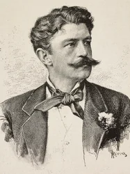 Porträt von Herbert von Bismarck (1849-1904), deutscher Politiker, Gravur von Riera nach einem Foto von Vianello Brothers, aus L