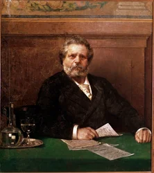 Porträt des italienischen Dichters Giosue Carducci (1835-1907). Anonymes Gemälde. Ende des 19. Jahrhunderts. Bologna, Casa Carducci