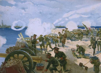 Aufstand in Venedig, März 1848, Illustration aus einem Album zur Geschichte des Risorgimento für die Schokolade Talmone, späte 19. Jahrhundert