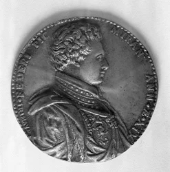 Relief, das Graf Giovanni Pico della Mirandola (1463-94) darstellt