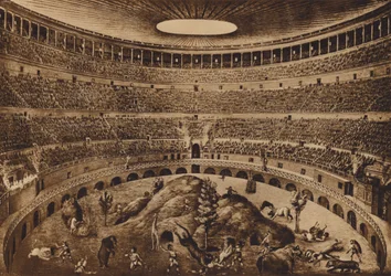 Rom: Interno del Colosseo, La Caccia alle Fiere, historische Rekonstruktion