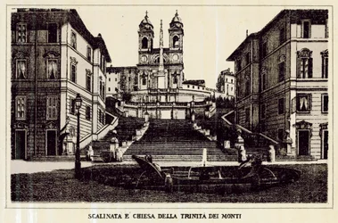 Rom: Scalinata E Chiesa Della Trinita Dei Monti