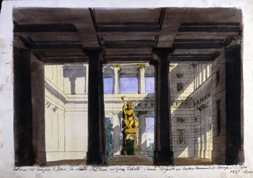 Bühnenbild für "Poliuto", Teatro Comunale, Faenza, 1857