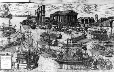 Die Ankunft von Henri III. von Frankreich im Lido von Venedig am 8. Juli 1574, 1591