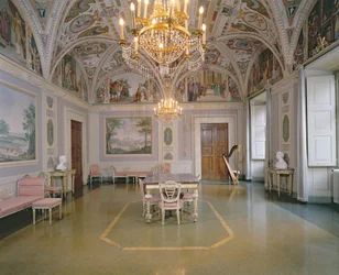 Der Audienzraum, Fresken gemalt von Matteo Rosselli (1578-1650) im Jahr 1623