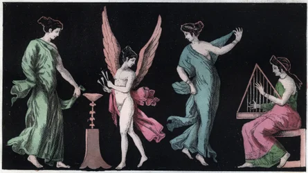 Die Bakchen - die Bacchantinnen - Gravur aus „Usi e Costumi di Tutti i Popoli dell