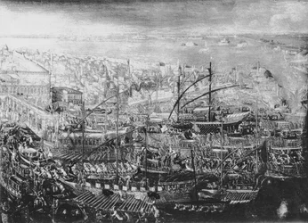 Der Doge bricht zu einer Reise von Venedig auf