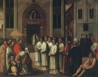 Der Doge Ziani trifft Papst Alexander III. (1105-81) in der Carita im Jahr 1172