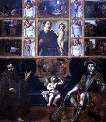 Die Wunder des Heiligen Antonius, mit St. Franziskus und St. Michael