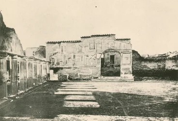 Die Stabianischen Bäder - Der Hof der Stuckarbeiten (Gravur)