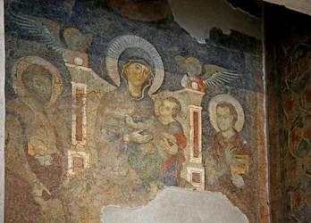 Die Jungfrau und das Kind zwischen St. Cosmas und St. Damian