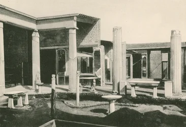 Das Viridarium im Haus der Vettii. Wie es ist (Gravur)