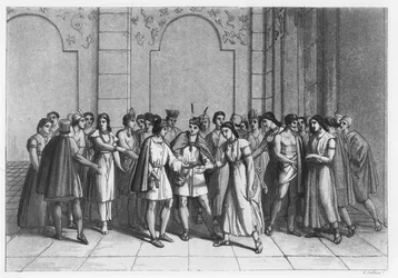 Die Art und Weise, wie die Inkas die Prinzen des Blutes heirateten, ca. 1820