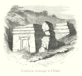 Etruskisches Grab in Chiusi (Gravur)