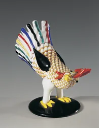 Vase in Form eines Hahns, Murano, Venedig, Venetien, Italien