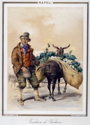 Gemüsehändlerin in Neapel, Italien