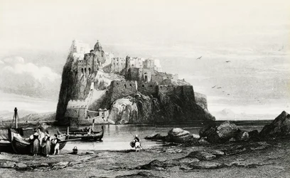 Ansicht der Insel Ischia, Gravur, Italien