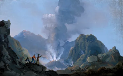 Blick auf den Krater des Vesuvs im Jahr 1829