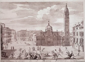 Ansicht des Platzes der Kirche Santa Maria Formosa in Venedig