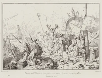 Sieg bei den Curzolari, errungen von den christlichen Waffen gegen die Türken