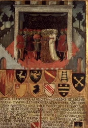 Hochzeitsfest, Sienesisch, ca. 1400