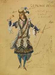 Kostümentwurf für das Ballett Dornröschen von P. Tschaikowski, 1890
