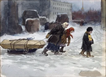 Beerdigung eines Arbeiters, der kein Kommunist war von Vladimirov, Ivan Alexeyevich (1869-1947)