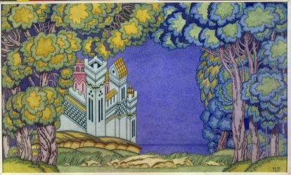Bühnenbild für die Oper "Das Märchen vom Zaren Saltan"