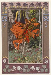 Illustration für Vassilisa die Schöne (Farblithografie)